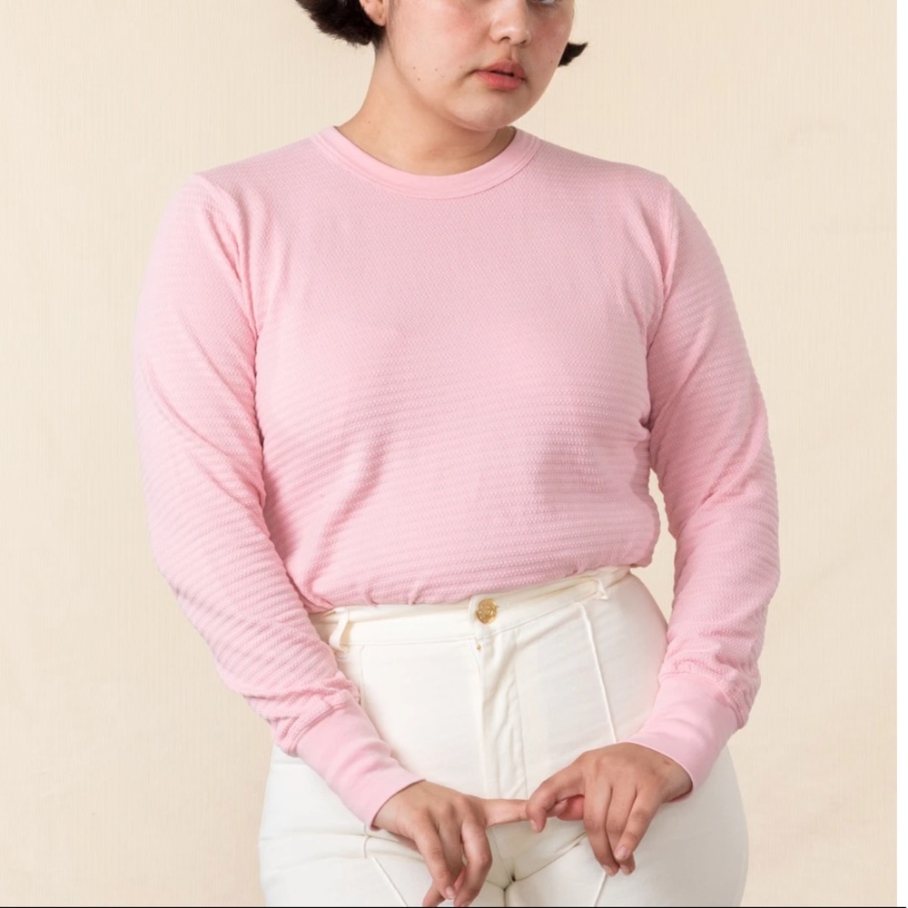 Big bud press pink thermal sweater size medium